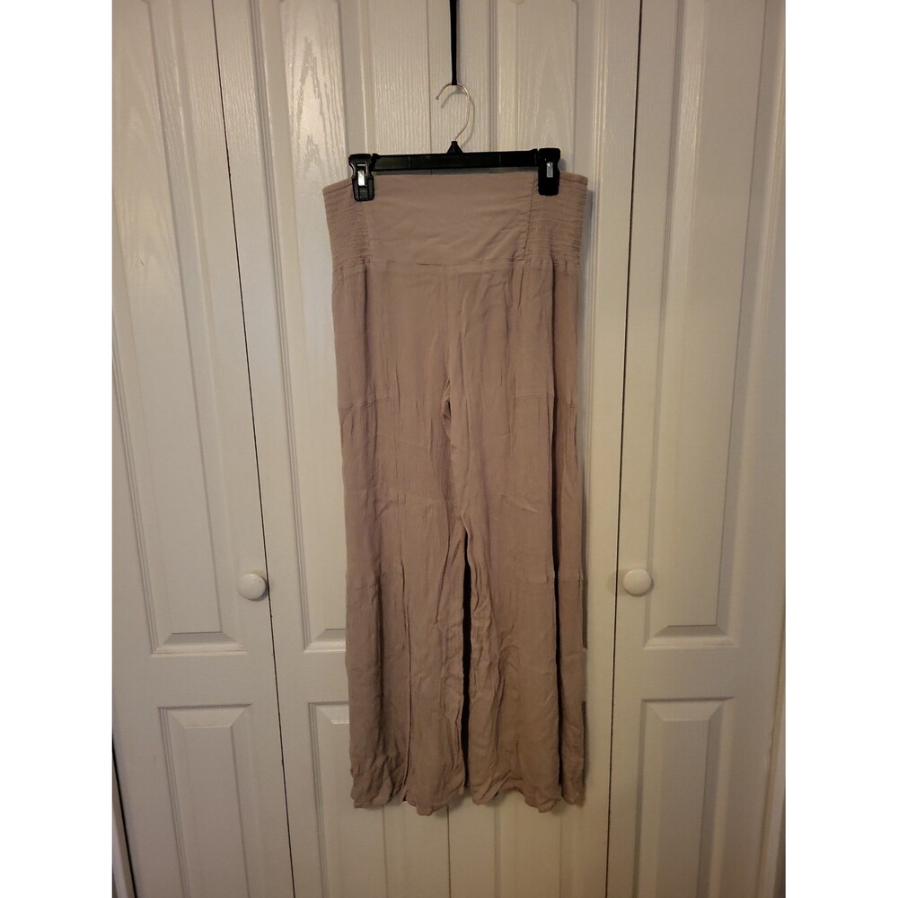 Women's Gauze Wide Leg Smocked Waist Pants
